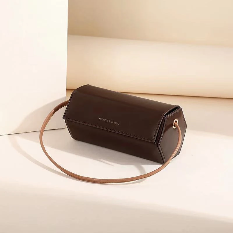 LMQ NEW Women Chic Design Ins Cylinder Bag Autumn Winter Fashion All-Match Bag Shoulder Messenger Bag Shoulder Strap Adjustable