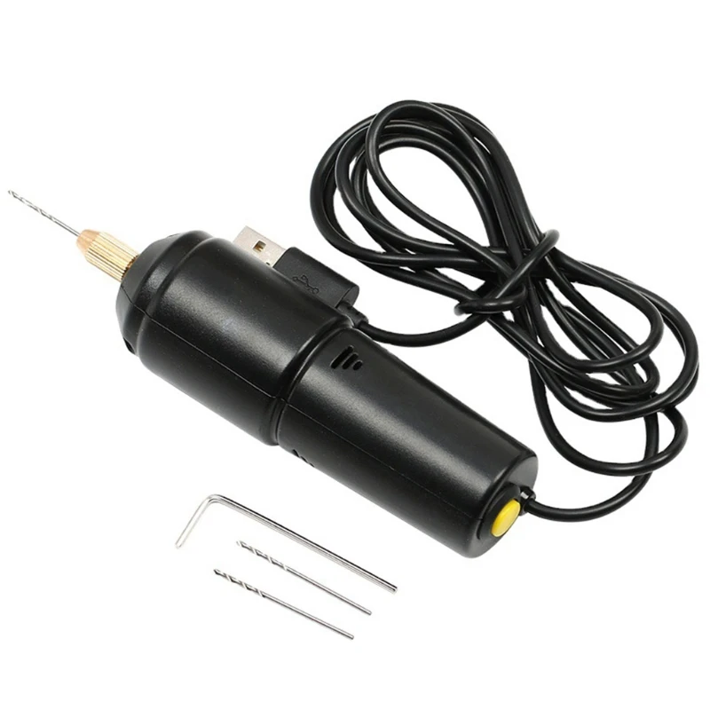Portátil Handheld Mini Broca Elétrica para Pérola Resina Epóxi Fazer Jóias Faça Você Mesmo Ferramentas Artesanato de Madeira com 5v Usb Cabo de Dados 0.71.2 mm