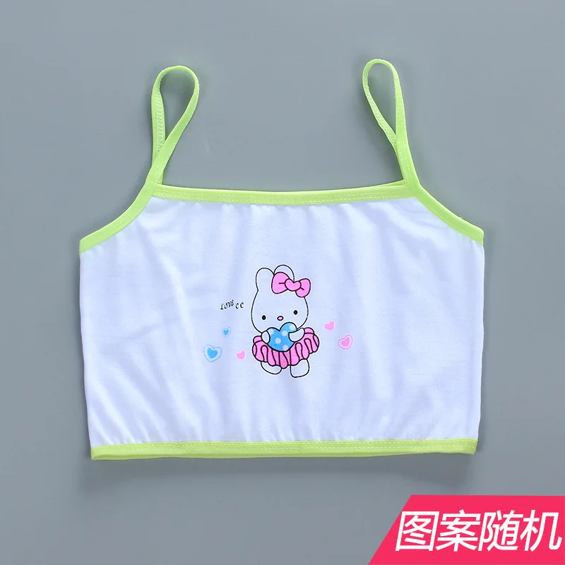 3Pcs Single Layer Girl Student Vest Sling Adolescence Pure Cotton 8 to 15 Years Old Small Vest Single Layer Girl Vest