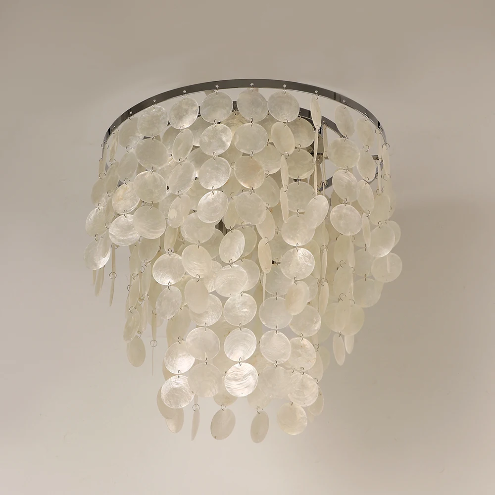 Modern natural seashell light ceiling & wall light E27/E14 shell lamp, Boho living room bedroom hotel aisle decor lights