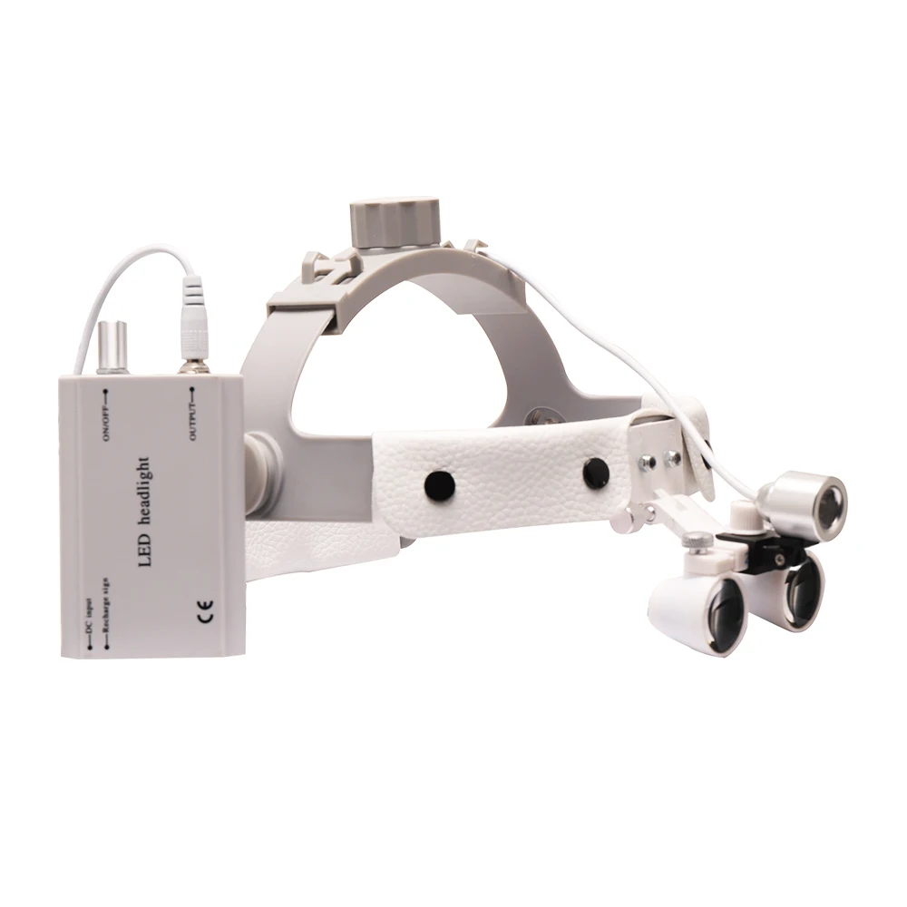 Dental Binoculars 2.5X 3.5X Dental Head Magnifier with Wired Light Headlight Surgical Lamp Surgery Dental Unit Lamp