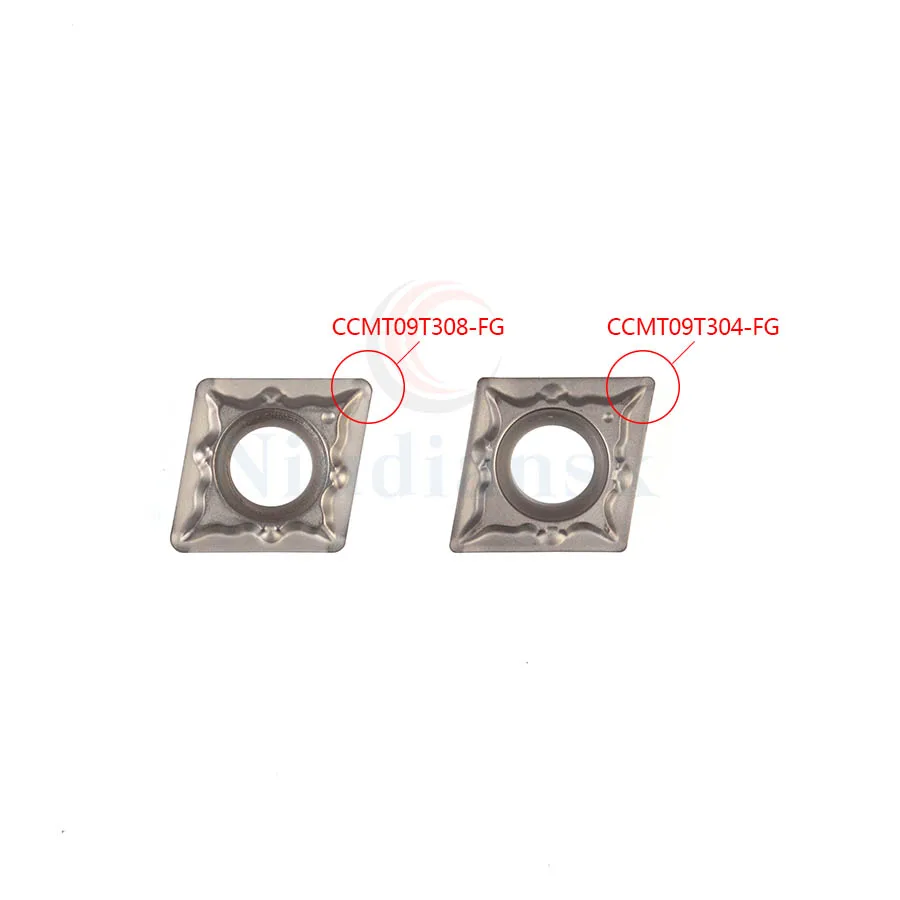 10 قطعة CCMT09T304-FG LF90 CCMT09T308-FG LF90 كربيد تحول المخرطة باستخدام الحساب الآلي إدراج عالية الجودة سيرميت أداة القطع الداخلية ، للصلب
