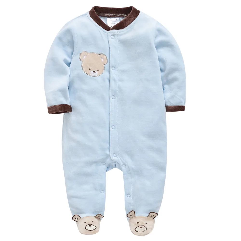 

KAVKAS Baby Boy Rompers Lovely Bear Design Long Sleeve Velvet Neworn Kids Clothes Infant Toddler bebe Costume