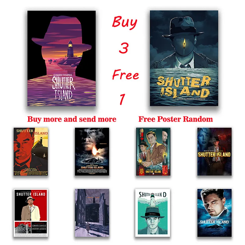 Suspense movie shutter Island  retro style High Quality Painting  poster wall art decoration poster
