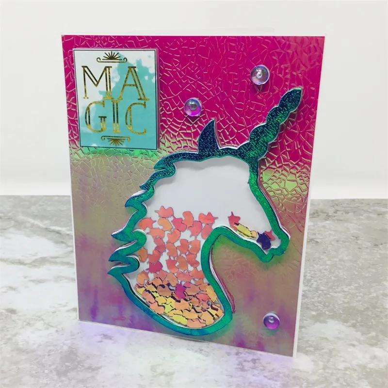 KSCRAFT  Big Unicorn Shaker Metal Cutting Dies Stencils for DIY Scrapbooking/photo album Decorative Embossing DIY Paper Cards