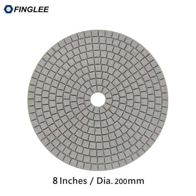 

1pcs 8inch/200mm Concrete Ceramic Granite Marble Wet Diamond polishing pads 40mm inner hole Wet Polishing For Stone