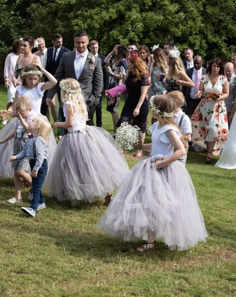 Robe de plage à fleurs pour filles, col à bijoux, manches courtes, robes de fête d'anniversaire pour enfants, robes de mariage, de bal et de Communion