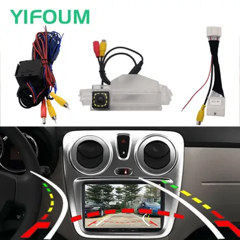 Renault Dacia Sandero Stepway 2007-2020 및 오리지널 공장 화면용 Fisheye 다이나믹 궤도 HD 자동차 후면보기 백업 카메라 
