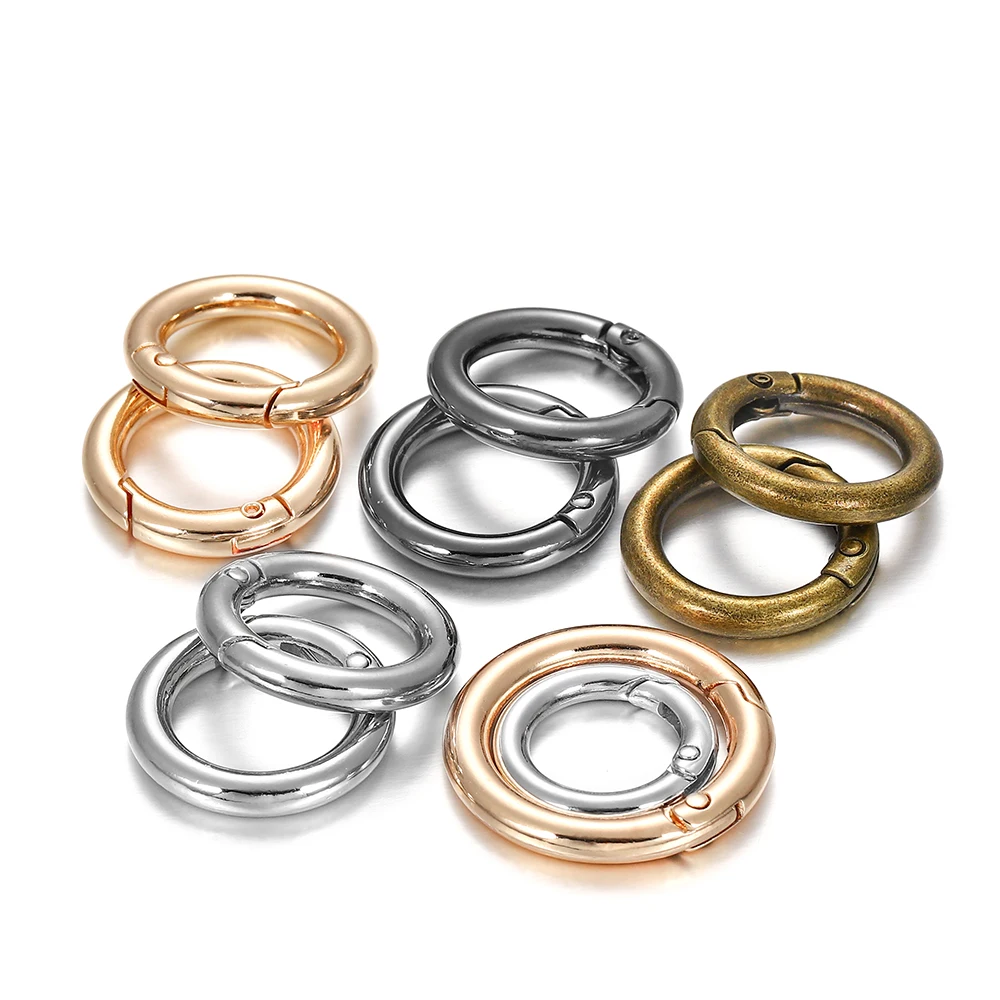 5Pcs Zink-legierung Frühling Ring Runde Verschlüsse Offenen Ring Frühling Schloss für Schmuck Anschlüsse DIY Tasche Verschluss Schlüssel-kette Camping Schnalle – Detail 5