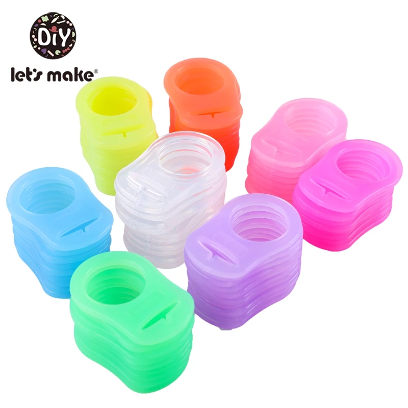 Let 'S Make BPA ฟรี50Pc ซิลิโคนเด็กทารก Pacifier Mam Dummy ห่วงโซ่ผู้ถือคลิป Pacifier แหวนที่มีสีสัน teething ลูกปัด