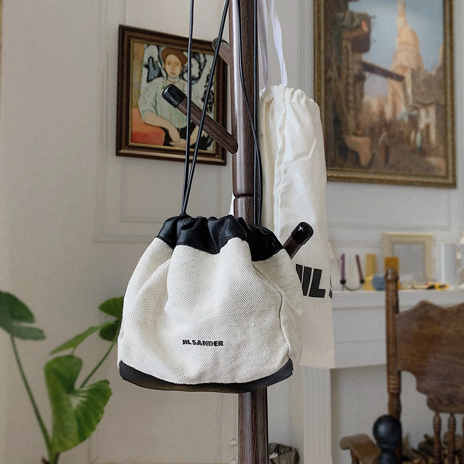 Fashion trend Canvas men's and women's  Drawstring  Bucket Bag  Matching Bag/Hand Bag over-the-Shoulder Bag