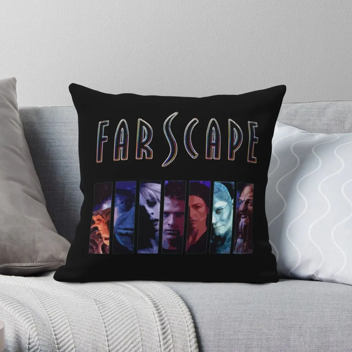 Farscape Pillowcase Polyester Linen Velvet Pattern Zip Decor Pillow Case Bed Cushion Cover 45x45