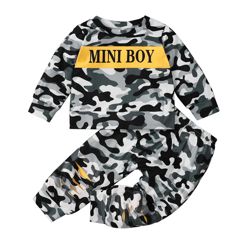 

Camouflage Baby Boy Clothes Sets Long Sleeve Letter Print T-Shirts+ Camo Pants 2Pcs Infant Outfits Toddler Clothing Baby Clothes