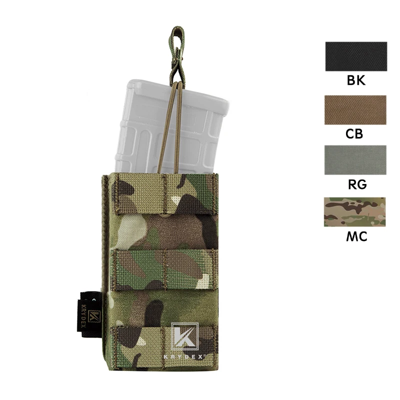 KRYDEX Modular Open Top Magazine Pouch Tactical 5.56 .223 Single MOLLE PALS Magazine Pouch Carrier For Shooting Airsoft