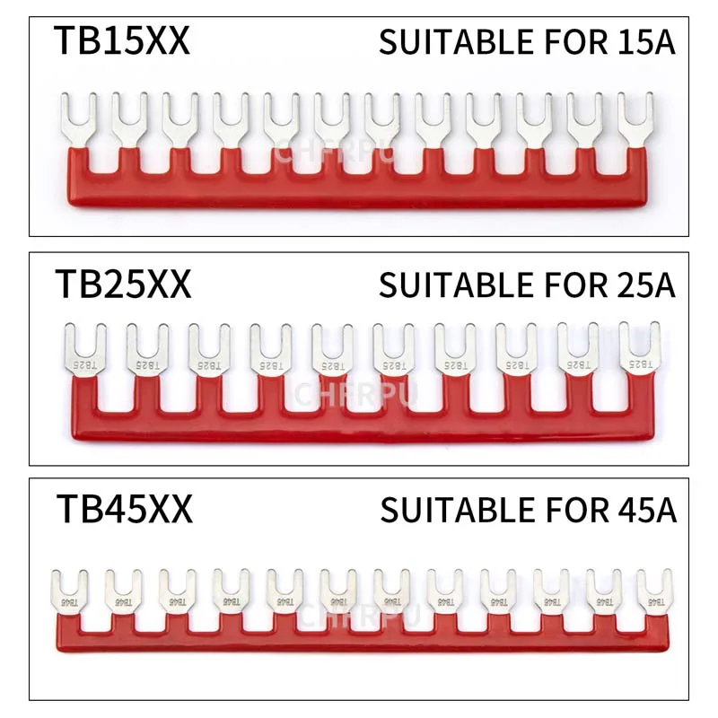 1PCS combined short circuit piece 15A 25A 45A terminal strip U-type copper breaker bus bar connecting TB tb connecting strip