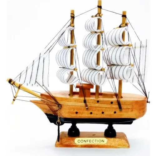 Deco Elite Wood Handmade Sailing Boat Model Decorative Hobby 15 cm