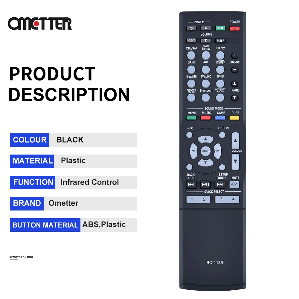 Receptor AV Peças para Controle Remoto Denon, RC-1189, AVR-S700W, AVR-S710W, AVR-S720W, AVR-X1100W, AVR-X1200W