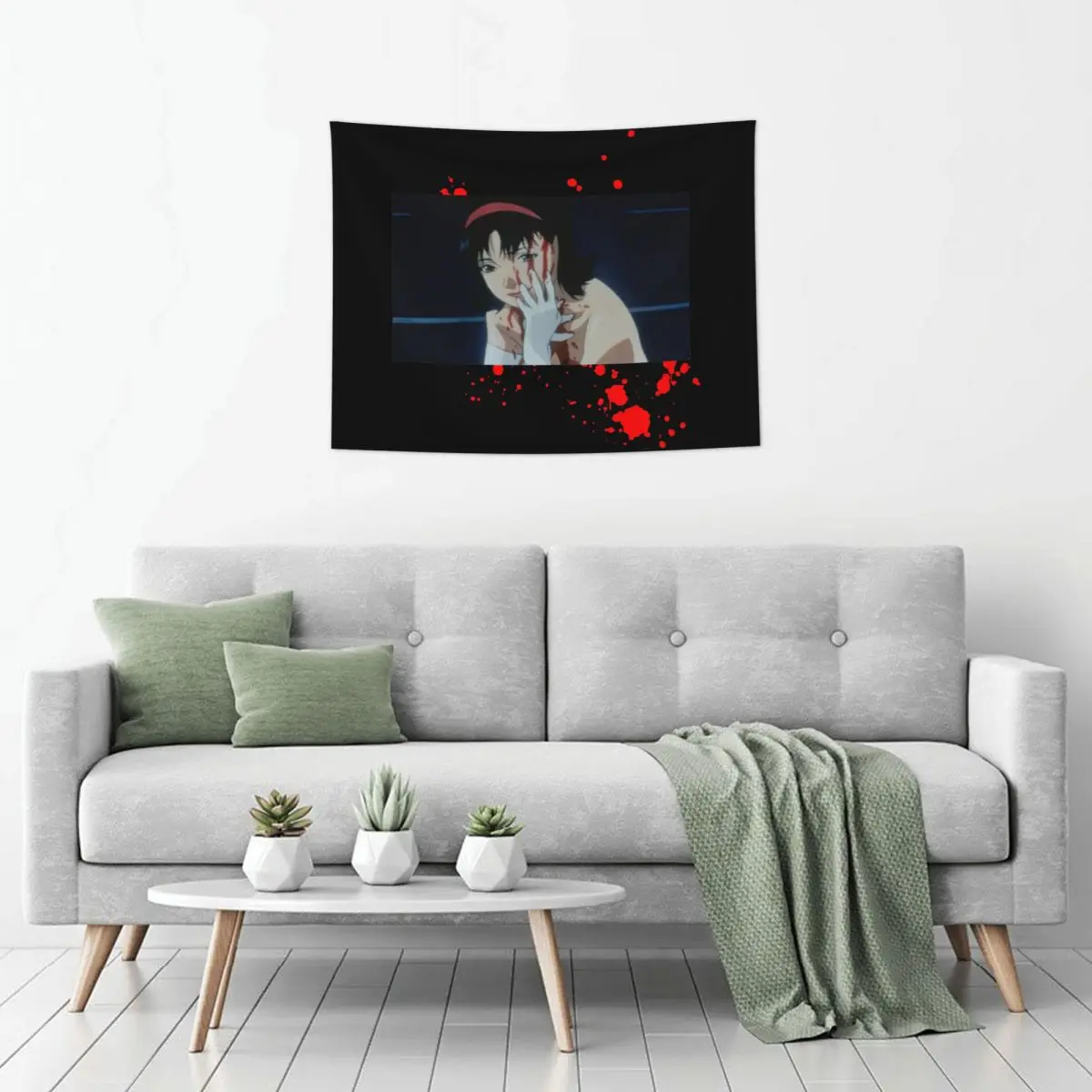 

Perfect Blue Tapestry Wall Hanging Print Tapestries Anime Fantasy Throw Rug Blanket Home Decor for Living Room Bedroom 95x73cm