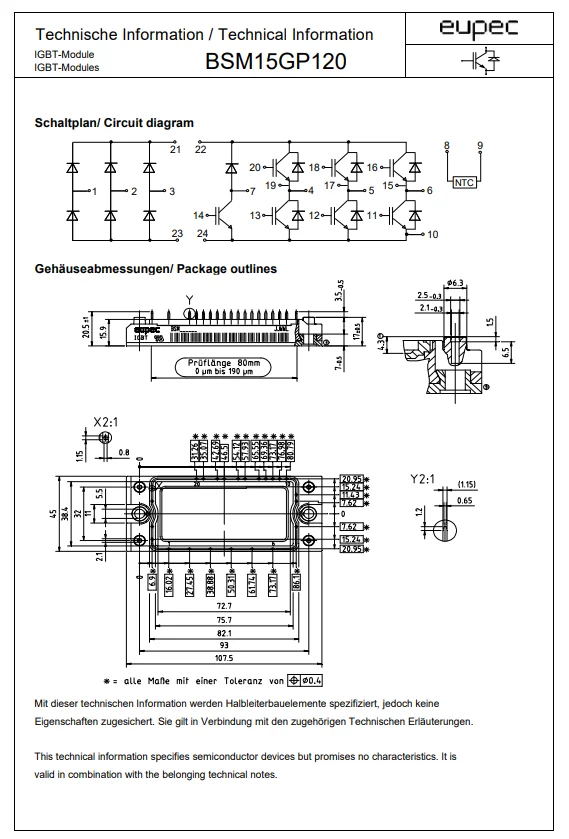 원래 BSM15GP120 BSM20GP120 BSM30GP120 BSM50GP120 BSM10GP120 1200V IGBT 모듈