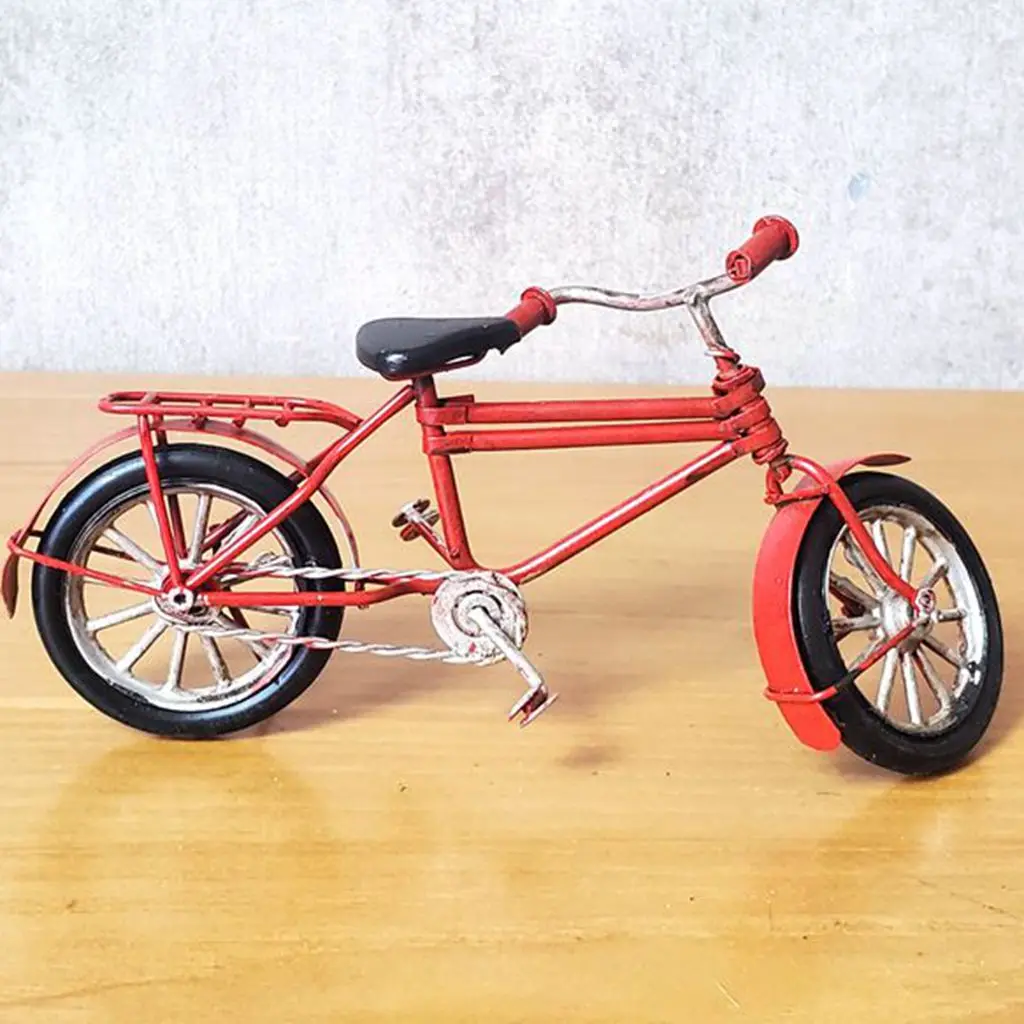 Decoraciones modelo de bicicleta, juguetes coleccionables de vehículos fundidos a presión, acceso, artesanía de hierro, decoraciones Antiquecar, regalos, juguetes para niños