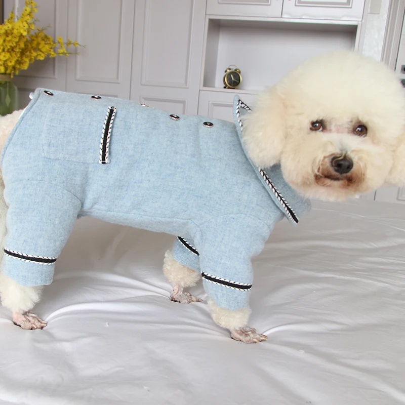 Pet Dog Jumpsuit Warm Double Sided Woolen Winter Puppy Clothes Protect Belly Overalls Wear Pajamas For Small Dogs Chihuahua Coat