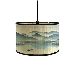 1Pc Japanese Style Lamp Shade Bamboo Light Cover Chandelier Wall Lamp Lampshade Bamboo Art Light Shade(Not include power cord)