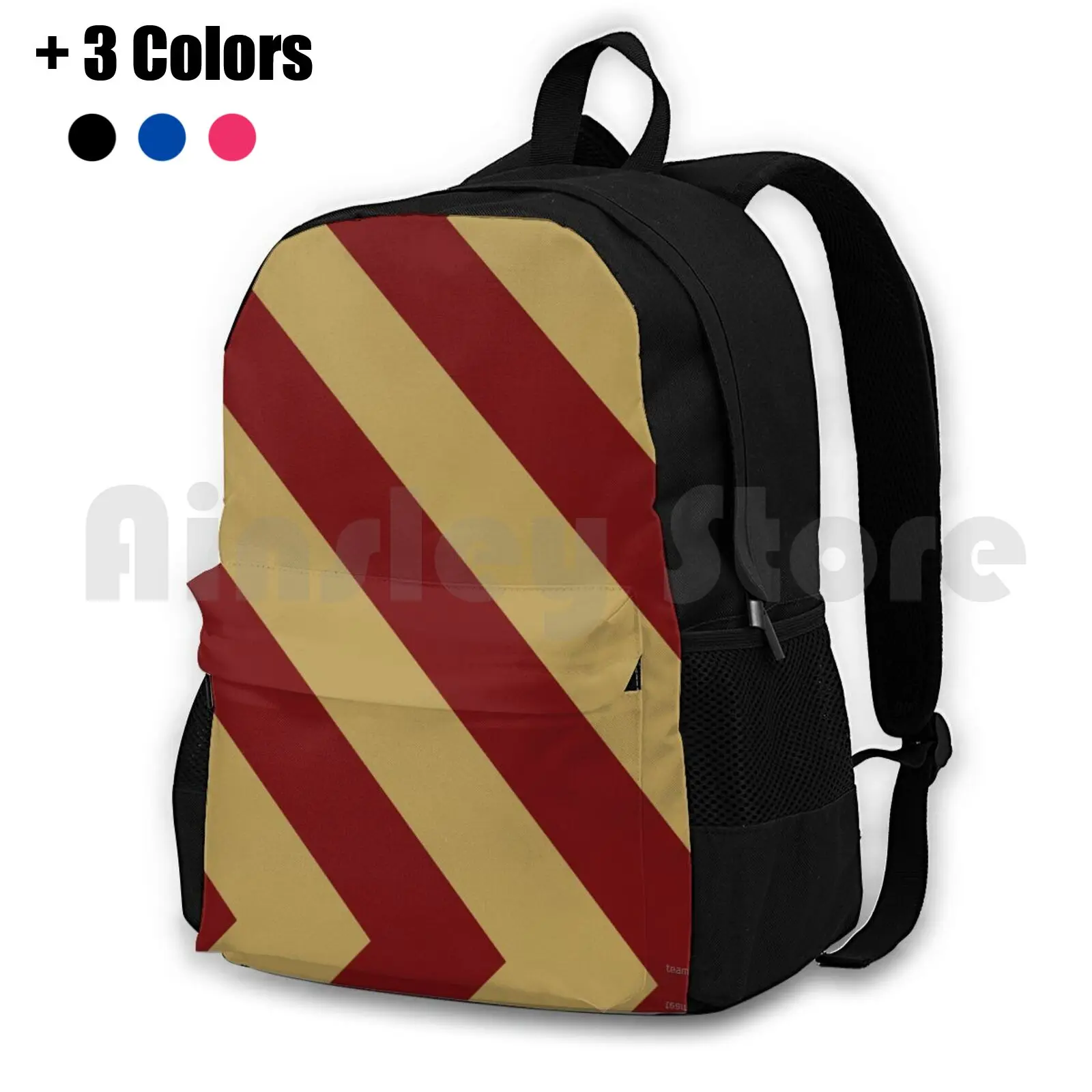 Elon North Carolina & Gold Team Color Stripes Outdoor Hiking Backpack Riding Climbing Sports Bag School University Sports Team