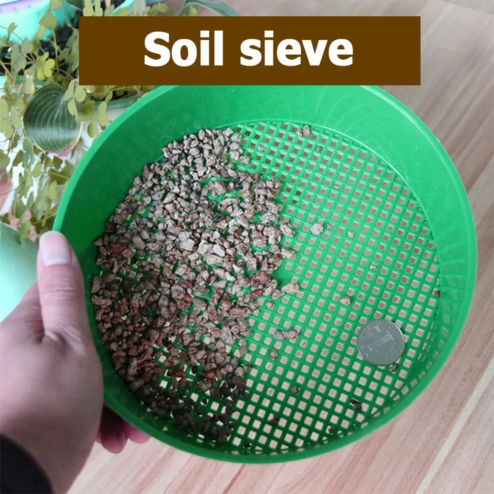 Tamiz de plástico para plantas de flores, herramientas de vivero, filtro de tamiz de piedra para suelo, jardín de casa, herramientas de guardería