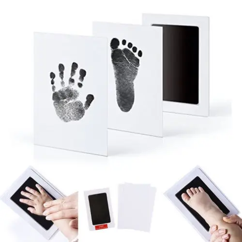 Bé Dấu Chân Handprint Mực Miếng Lót Khung Ảnh Miếng Lót Inkless Lau Bebes Bộ-Tay Chân In Hình Keepsake Sơ Sinh Dấu Chân Handprint