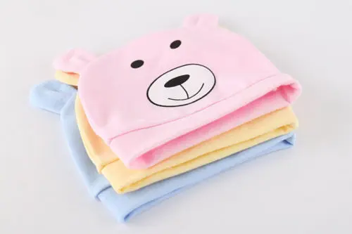 قبعة قطنية ناعمة ودافئة للأطفال حديثي الولادة ، قبعة للأطفال ، الأولاد والبنات ، قبعة سانتا ، آذان دب ثلاثية الأبعاد ، قبعة ناعمة للمستشفى