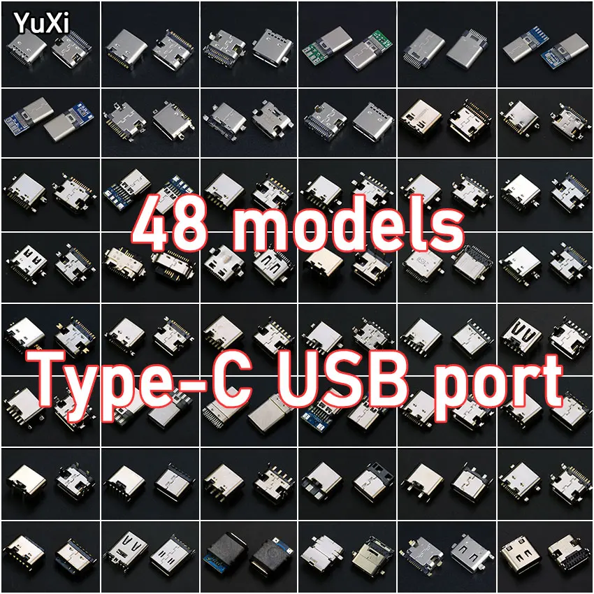 YUXI 48 modeli Micro USB typ C złącze Jack ładowanie portu dokującego wtyczka type-c gniazdo Jack dla Xiaomi Huawei Samsung SONY