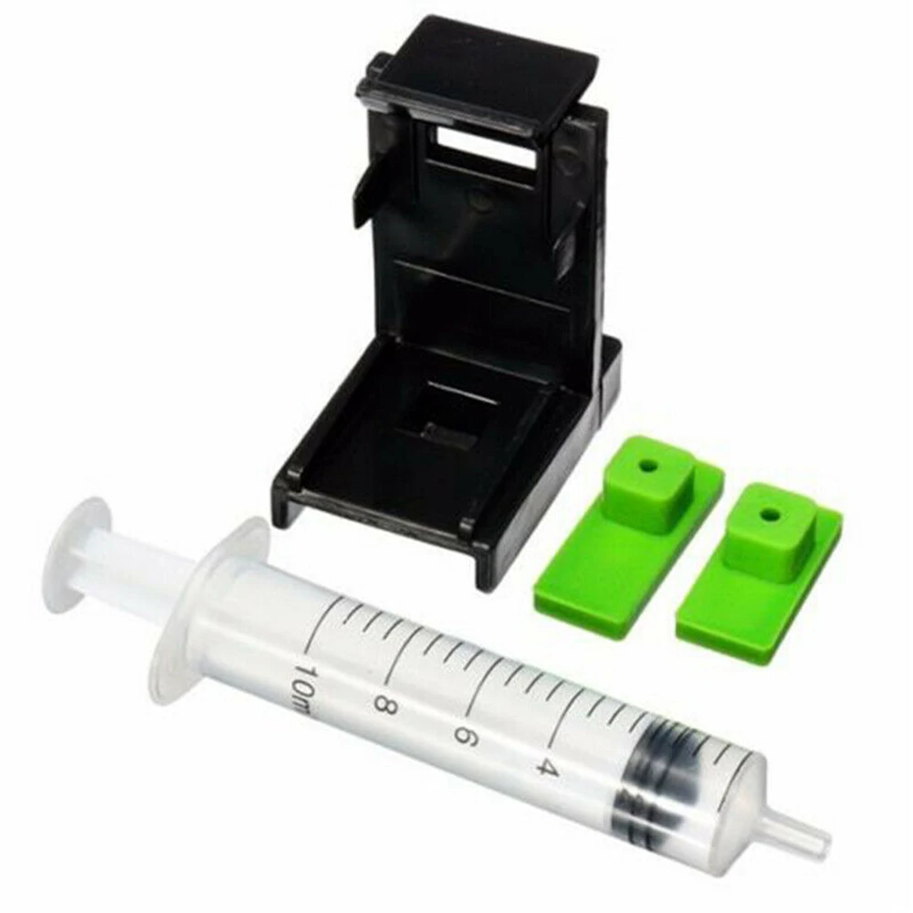 Printer Ink suction Tool 3in1 Ink Refill Cartridge Clip 2pcs Rubber Pads Syringe Tool Kit for HP Printer