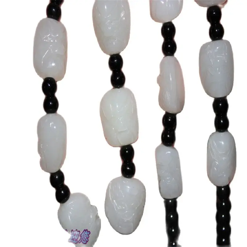 Natural Xinjiang Sheep Fat White Jade Seed Material, Raw Stone, Lohan Beads, Jade Necklace