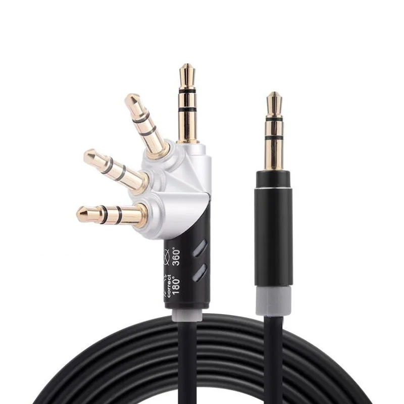JINCHI-cable de Audio para coche, accesorio con 3,5mm macho, 180 grados, conexión aux