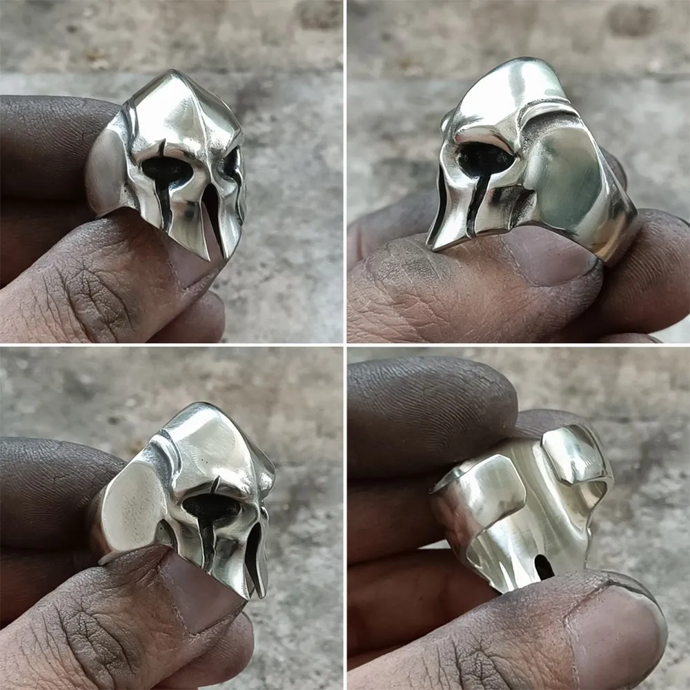 Cupronickel Horsemen of Apocaly Ring Mens Biker Rock Punk Helmet Ring CP08 US Size 7~15