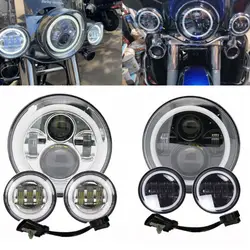 Motorcycle 7 inch Moto LED Headlight for Harley bike with 4-1/2