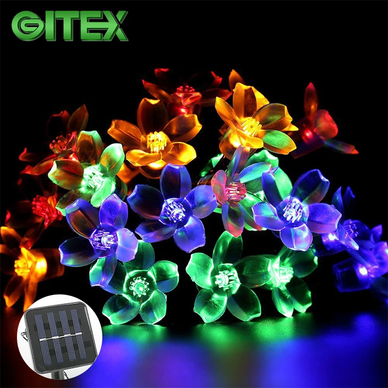 

Fairy String Lights Solar Powered Blossom Peach Flower Waterproof Outdoor Lawn Christmas Trees Wedding Party Lights