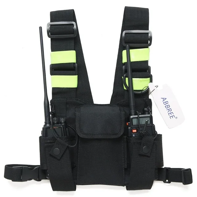 Nylon Two Way Radio Pouch Chest Front Pack Pocket Walkie Talkie