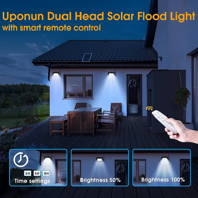 200W Solar Spotlight Flood Light Bright Outdoor Remote Control Solar LED Street Light Floodlight Panel Solar flood light