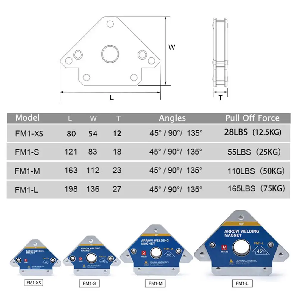 1/2Pcs/Set Welding Tool Multi-angle Solder Magnet Holder No Deformation Corrosion Resistance Arrow Clamp Welding Fixer Arrows