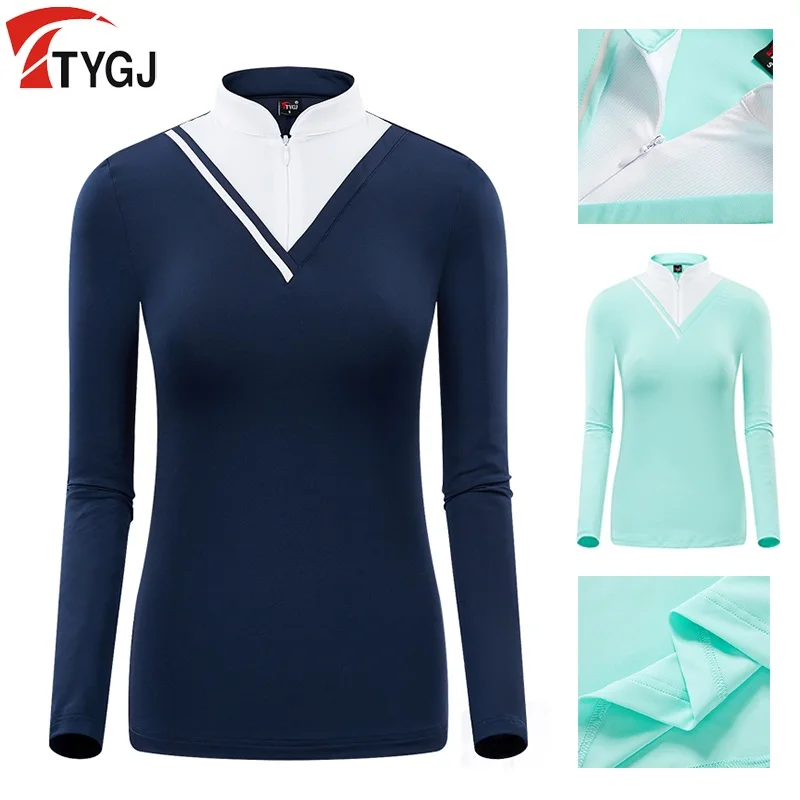 PGM Women Golf Shirt Fit Apparel Women Long-sleeved T shirt Ball Sun-protection Ropa Golf Clothes Table Tennis Shirt