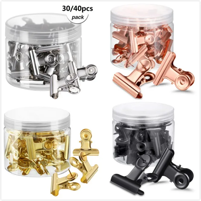 

40pcs creative metal clip thumbtack Rose Gold Black optional metal thumbtack clip