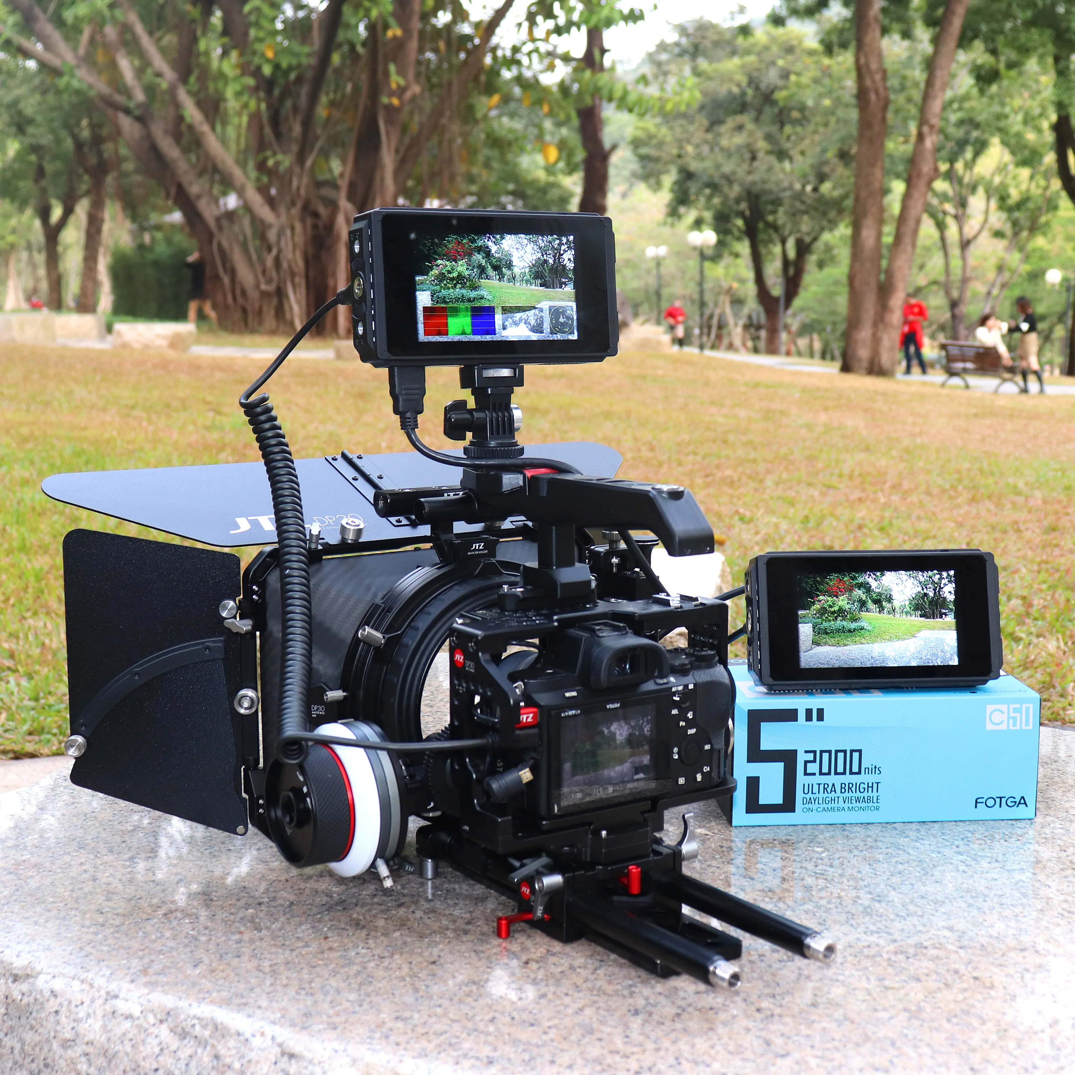 Fotga C50 3G SDI 3D-LUT 카메라 모니터, 2000nit HD IPS 터치스크린 카메라 필드 모니터, 5 인치