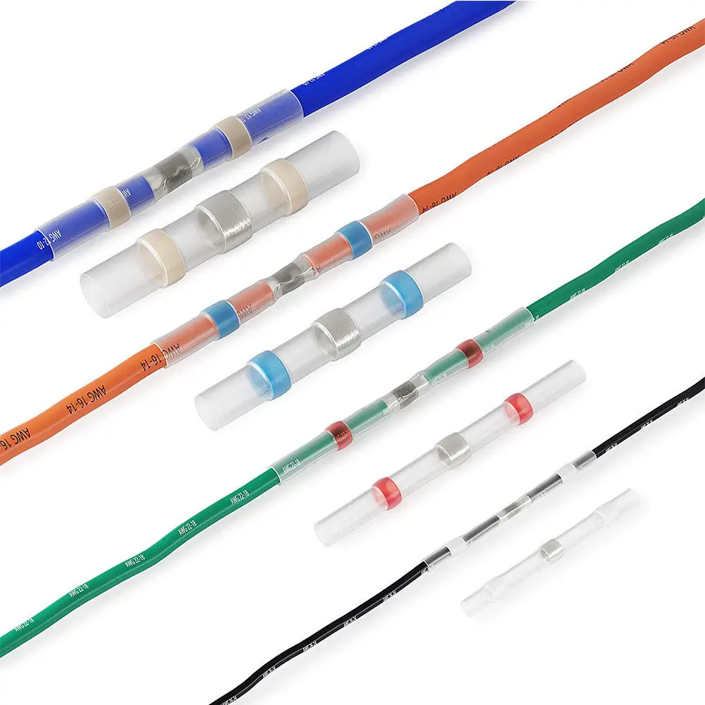 Kit de conectores termorretráctiles para soldadura de cable, conjunto de conectores aislados y resistentes al agua, terminales de cable eléctrico,