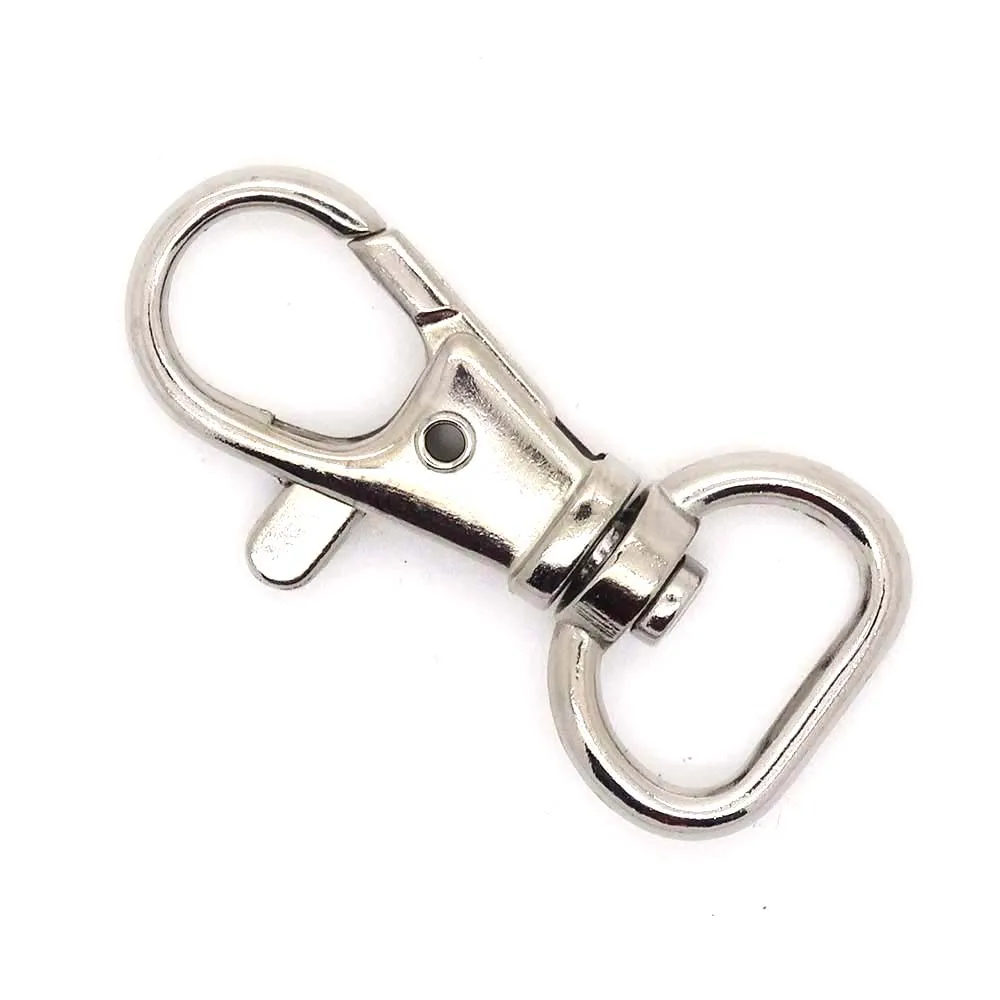 ZENTEII Matel Snap Hooks Rotary Swivel For Backpack Webbing Nickel Plated Lobster Clasps