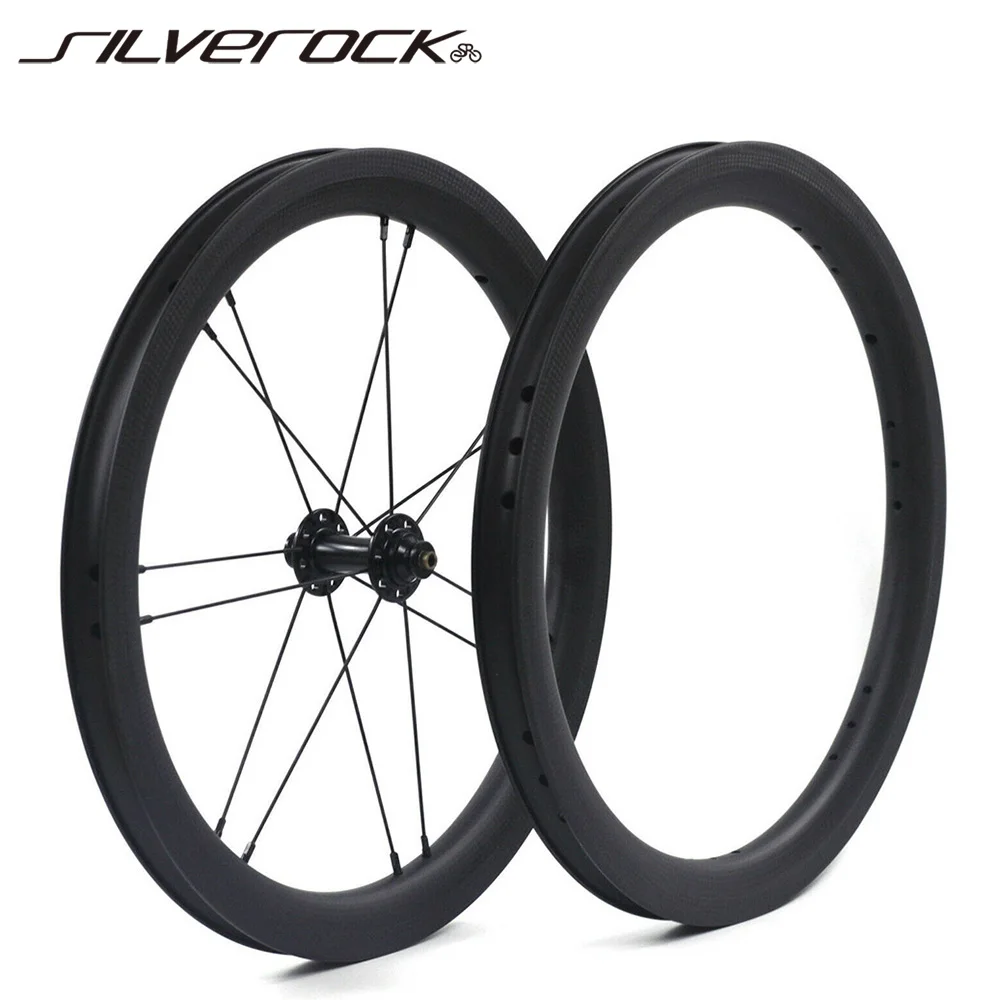 SILVEROCK Carbon 16 Inch 349 1 3/8 Wheels 3 To 6 Speed for Brompton 3sixty Folding Bike Wheelset