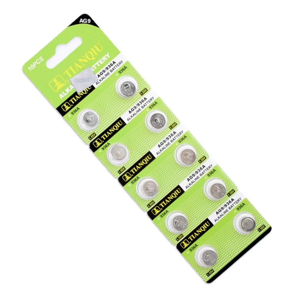 10PCS AG9 SR936SW watch battery coin battery SR936 936A 194 394 394-1W 280-17 x10 1.55V button alkaline battery