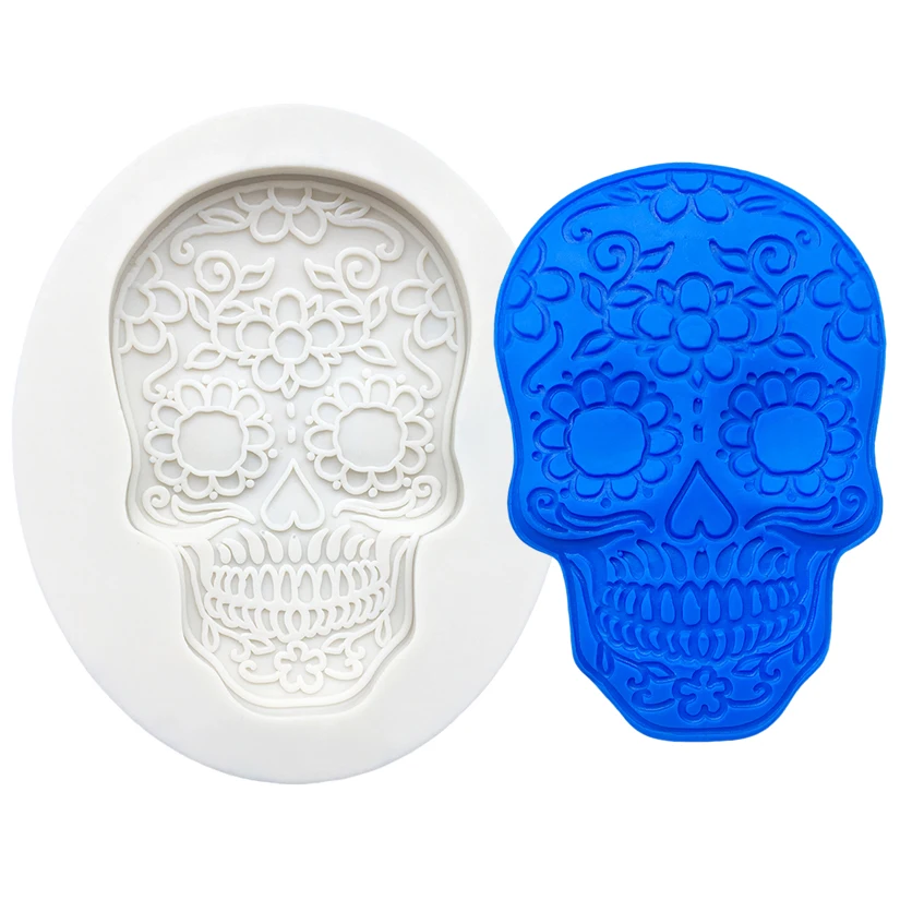 Skull Halloween Silicone Sugarcraft Chocolate Cupcake Baking Mold Resin Tools Fondant Cake Decorating Tools