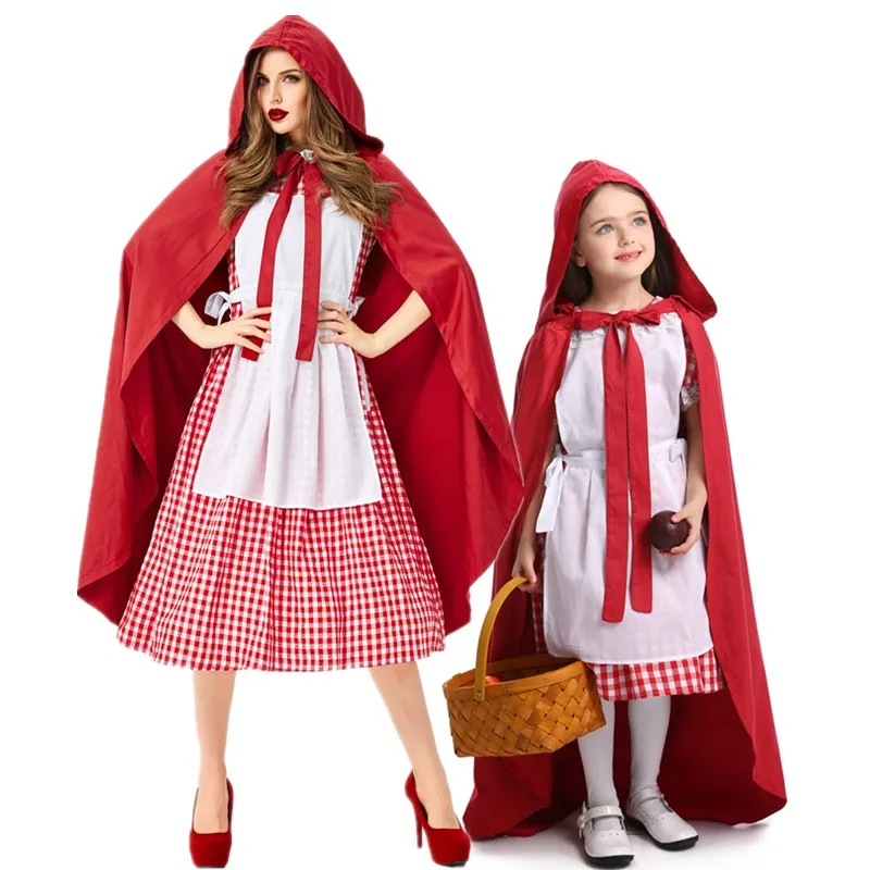 

Halloween Fairy Tale Little Red Riding Hood Princess Cosplay Costume Oktoberfest Beer Maid Stage Performance Parent-child Dress