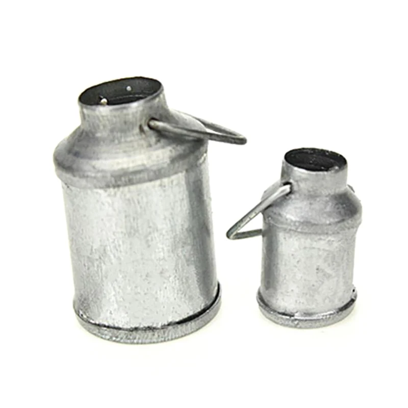 1Pcs/2Pcs Farm Metal Mini Milk Can Kettle Pot 1:12 Doll House Miniature Accessories